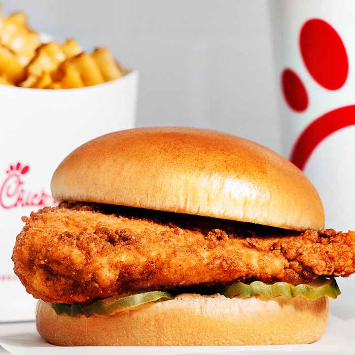 Photo of a Chick-Fil-A chicken sandwich.