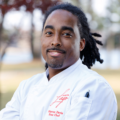 Headshot of the Amore del Lago Sous Chef Marcus Davis looking at the camera.